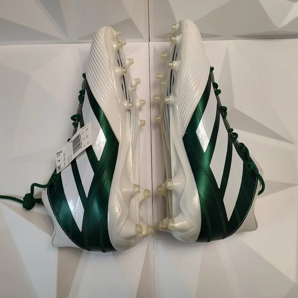 Adidas Mens Football Cleats 16 White Green Shoe Lacrosse Freak Carbon Mid - Picture 3 of 13